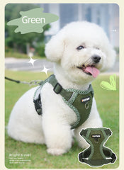 Breathable Summer Mesh Dog Harness and Leash Set - Soft Step-In Escape Proof Puppy Vest for Small Dogs, Teddy, Bichon Frise, and Cats