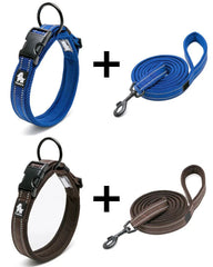 Premium Reflective Dog Leash & Collar Set – Adjustable, Durable & Safety-Enhanced Design