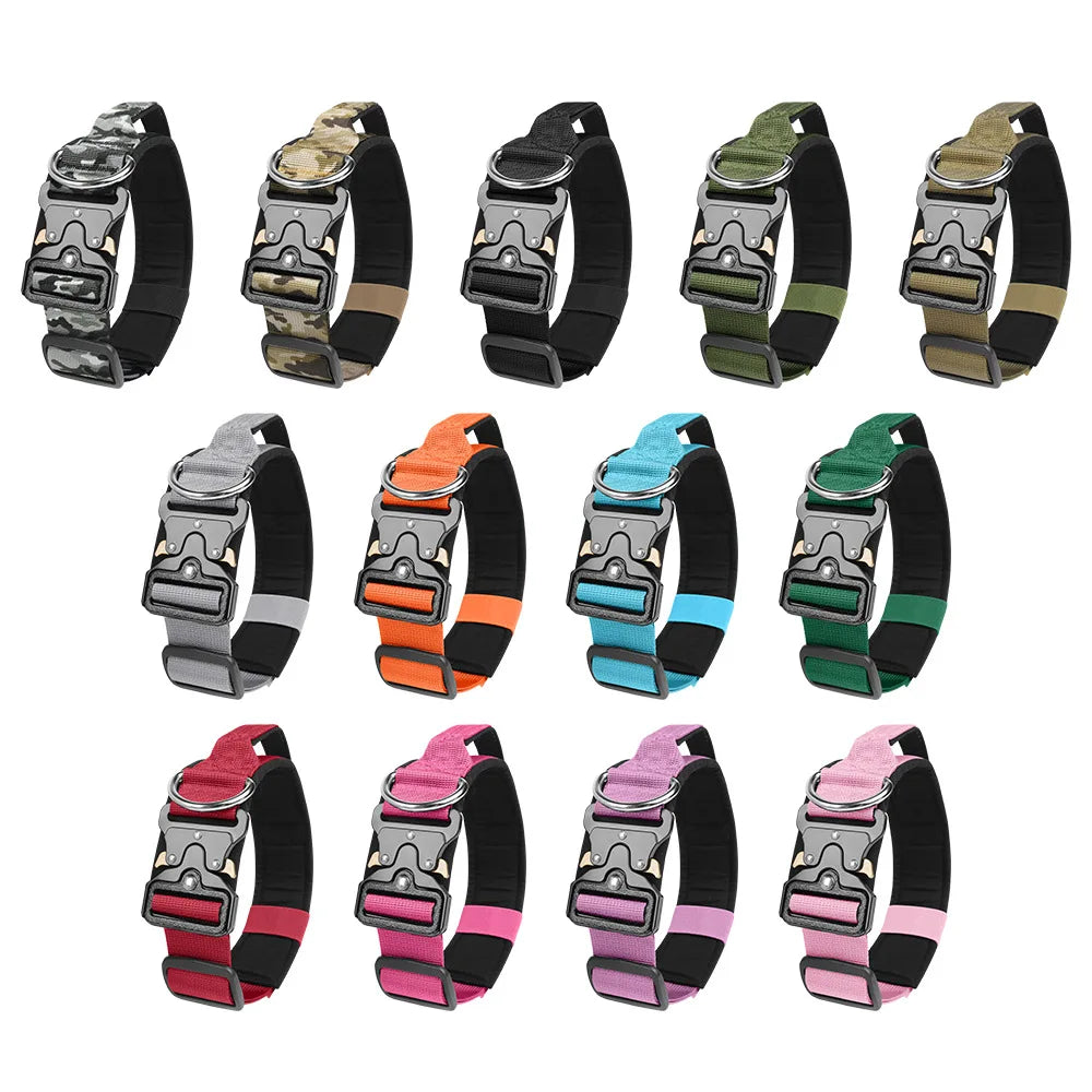 Tactical Dog Collar with Handle - Heavy Duty Nylon Control Collar for Dogs, Quick Release Easy Clean Pet Carrying Collar