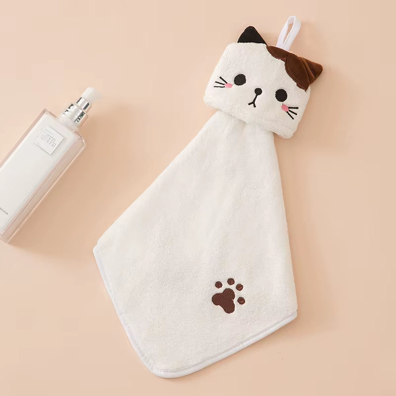 Cat Face Bathroom Hand Towel