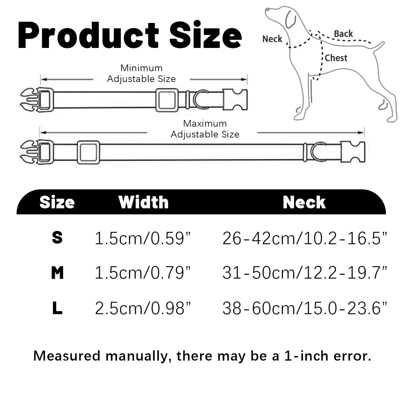 Classic Heavy-Duty Adjustable Dog Collar with Quick-Release Metal Buckle - Durable Everyday Pet Neckband for Medium Breed Dogs