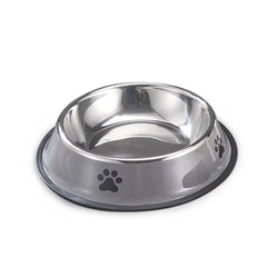 Durable Stainless Steel Pet Bowl for Cats and Dogs - Anti-Fall Feeding Basin with Non-Slip Rubber Base - Multi-Specification Food Grade Bowl