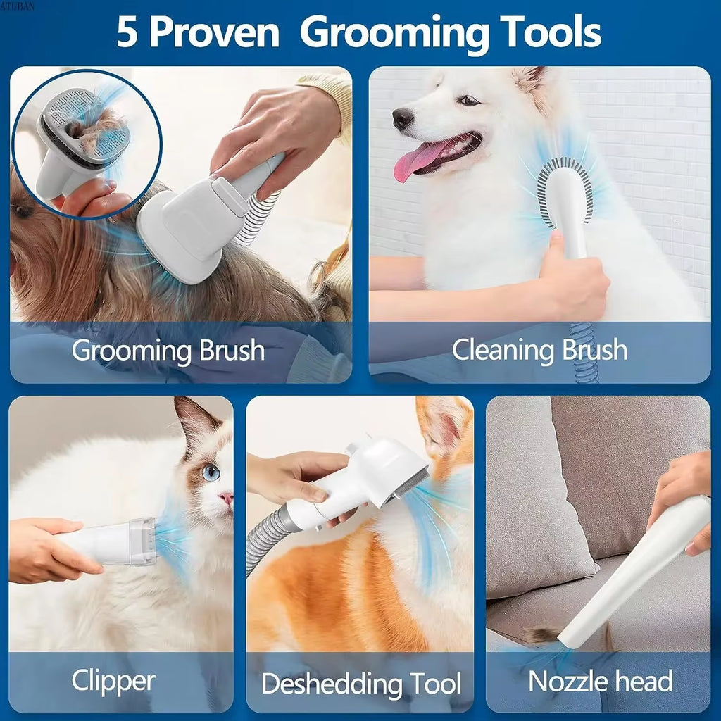 Professional Dog Grooming Vacuum and Pet Grooming Kit with 2.3L Capacity for Efficient Pet Hair Removal