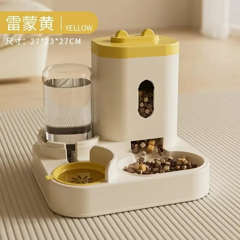 Automatic 2-in-1 Pet Feeder and Water Dispenser for Dogs and Cats - Large Capacity Food Bowl and Accessory for Puppies and Kittens