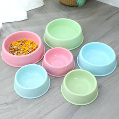 Nordic Style Round Shaped Pets Feeding Bowl - Solid Plastic 