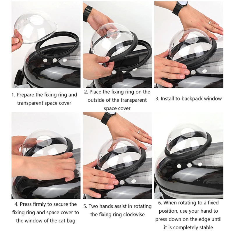 Transparent Pet Carrier Backpack - Breathable Space Capsule for Cats and Dogs, Portable Transport Solution