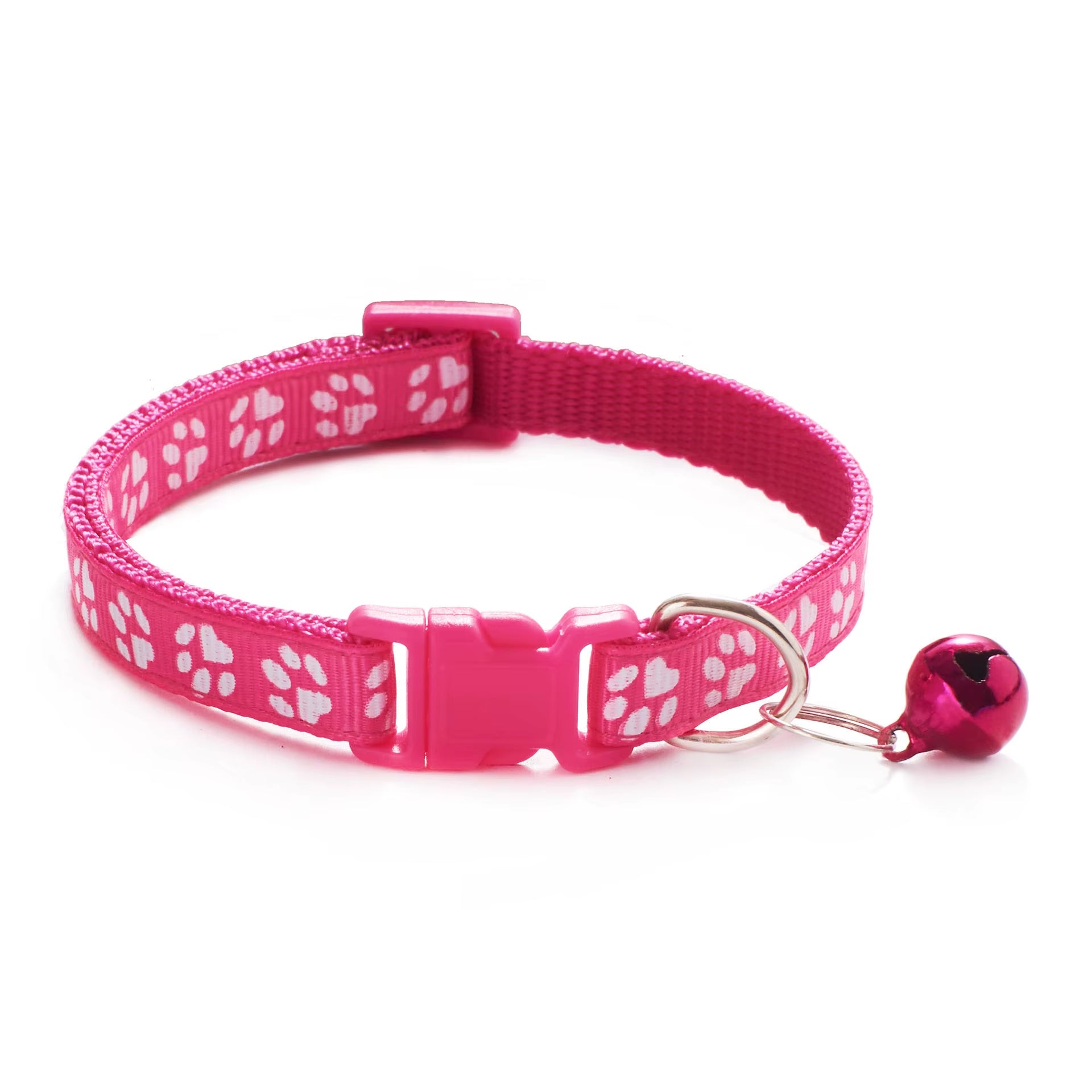 HABO Collar with Bell Cartoon Footprint Colorful Dog Puppy Cat Accessories Kitten Collar Adjustable Safety Bell Ring Necklace