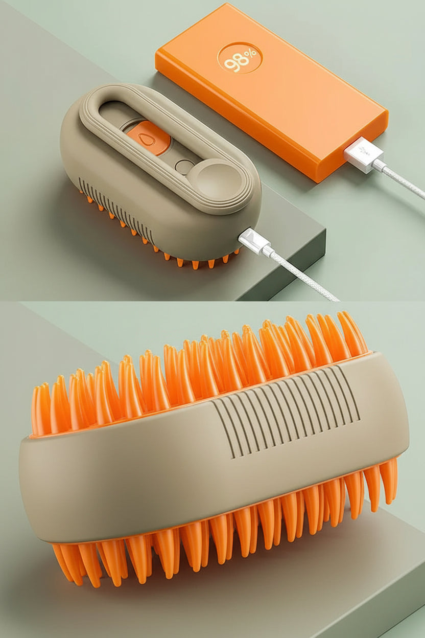 3‑in‑1 Steam Pet Grooming Brush – Cat & Dog Spray Hair Remover and Massage Comb
