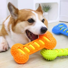 Bite‑Resistant Rubber Bone Chew Toy for Dogs