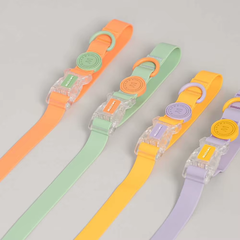 Candy Color Dog Collar and Leash Set with Transparent Buckle – Adjustable Pet Collar for Small to Medium Dogs and Cats
