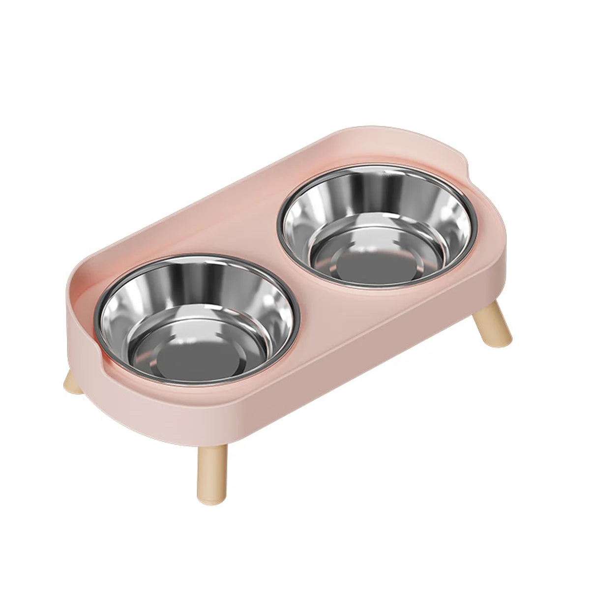 Adjustable Height Double Pet Feeder - Elevated Stainless Steel Station