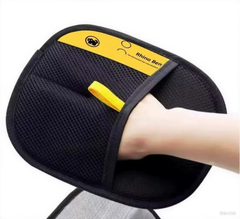 Black and yellow electrostatic pet hair removal glove for dogs and cats