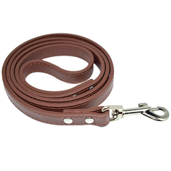 Genuine Leather Dog Leash with Metal Hardware – Durable Soft Training Lead