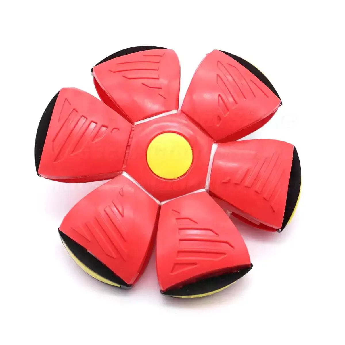 Interactive Dog Flying Disc Ball Toy with LED Lights - Red
