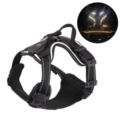 Light up LED Dog Harness Rechargeable Flashing Luminous Pet Chest Strap 