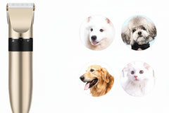 Low‑noise rechargeable dog and cat hair trimmer in gold