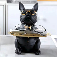 Multi Functional Bulldog Tray Animal Statue Creative Ornament Living Room Bedroom Miscellaneous Storage Home Decoration