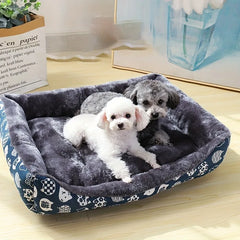 Plush Pet Sofa Bed – Winter Cushion Mat for Dogs & Cats, Washable & Soft for All Sizes