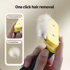 Professional Pet Deshedding Tool - Use of Button to remove tangled hair | Pawzation
