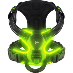Rechargeable LED Dog Harness – Reflective, Adjustable, No-Pull Glow Vest for Night Walks