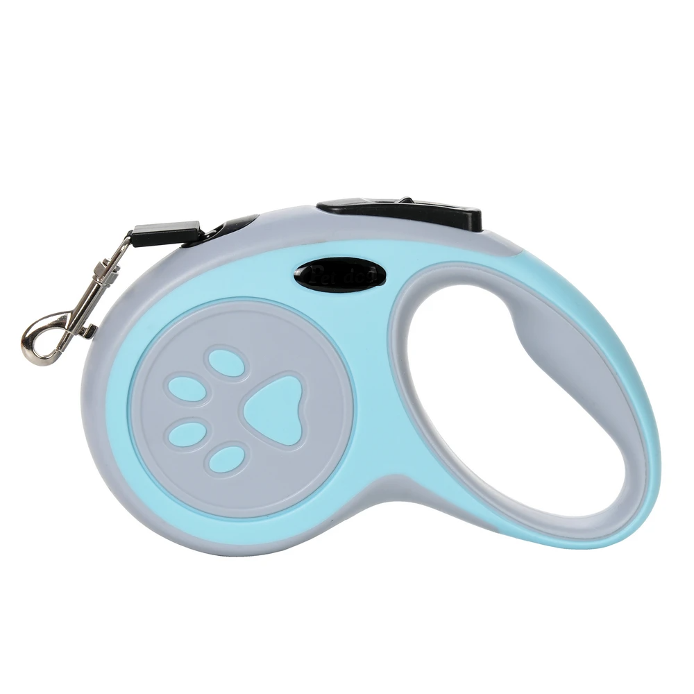 3M & 5M Retractable Nylon Dog Leash – Automatic Tangle‑Free Pet Lead with Cute Paw Print for Small & Medium Dogs