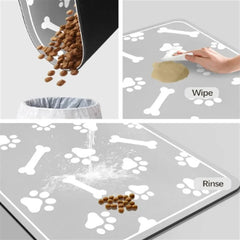 Absorbent Pet Feeding Mat for Food and Water Bowls - 20x30cm Waterproof Non-Slip Rubber Placemat for Cats and Dogs