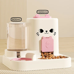 Automatic Gravity-Fed Pet Waterer & Feeder - Spill-Proof One-Piece Set
