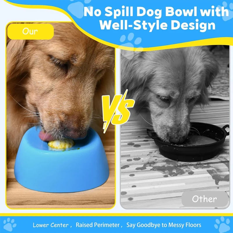 3/4 Cup Dog Licking Bowl with Rotating Ball - Leak-Proof Slow Feeder for Yogurt & Bone Broth