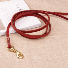 Soft Genuine Leather Dog Leash for Puppies & Small Dogs – Training Lead with Brass Hardware