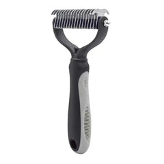 Pet Deshedding Brush Double Sided Pet Grooming Tool for Shedding and Dematting - Stainless Steel Dog Comb with Effective Results