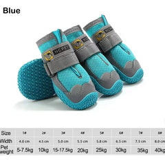 4Pcs/Set Pet Dog Shoes Reflective Waterproof Dog Boots Warm Snow Rain Pets Booties Anti-Slip Socks Footwear for Medium Large Dog