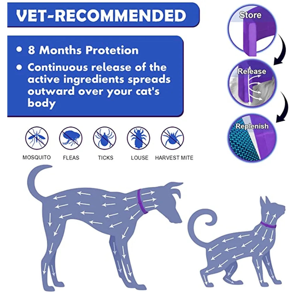 Pet Calming Collar for Cats Dogs Adjustable Anxiety Pheromone Reducing Pet Collar Lasting Natural Calm Relax Soothing Collars