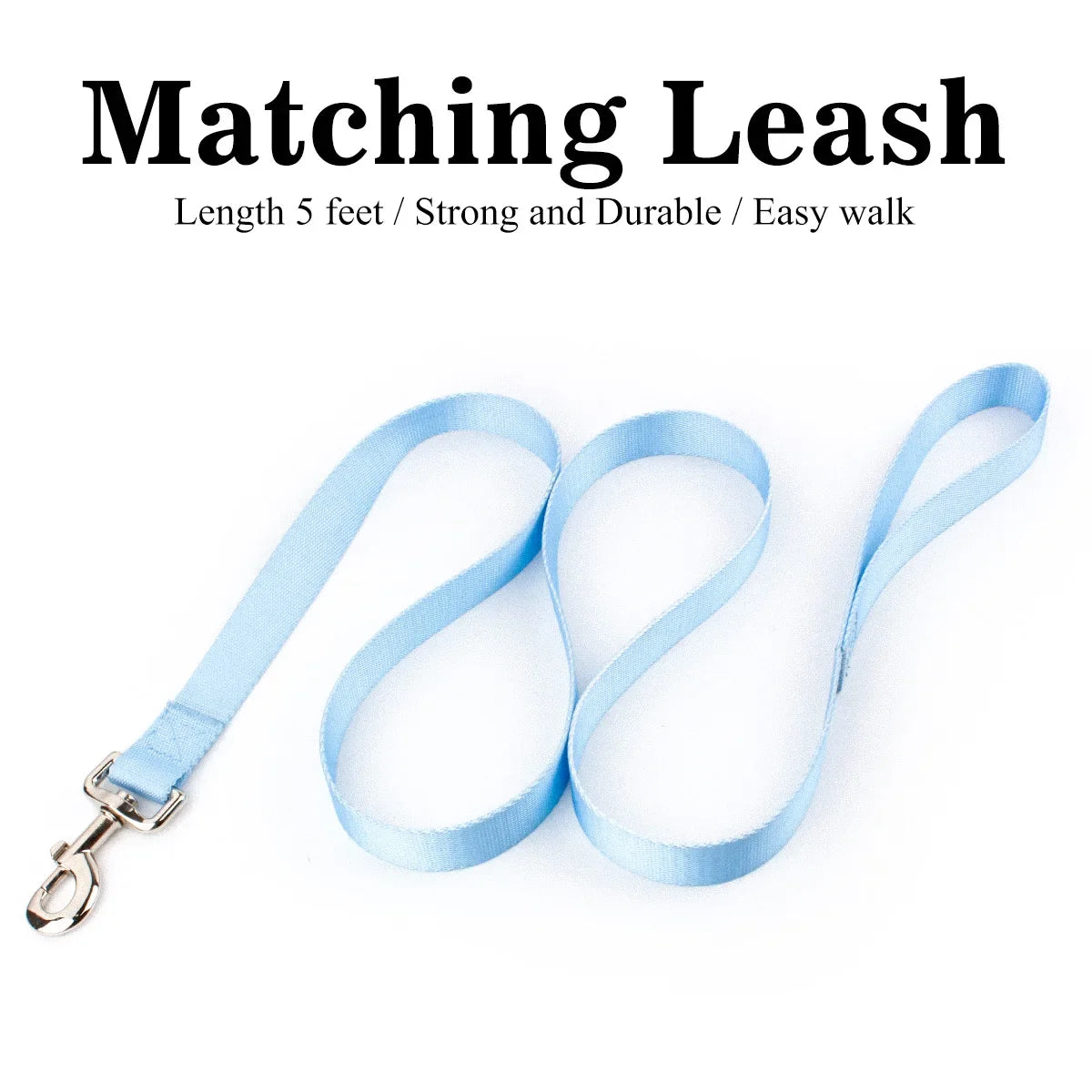 Nylon Adjustable Dog Collar Leash Lead Pet Cat Dog Collar Traction Leash Suitable for Small Large Dogs Bulldog Pugs Beagle