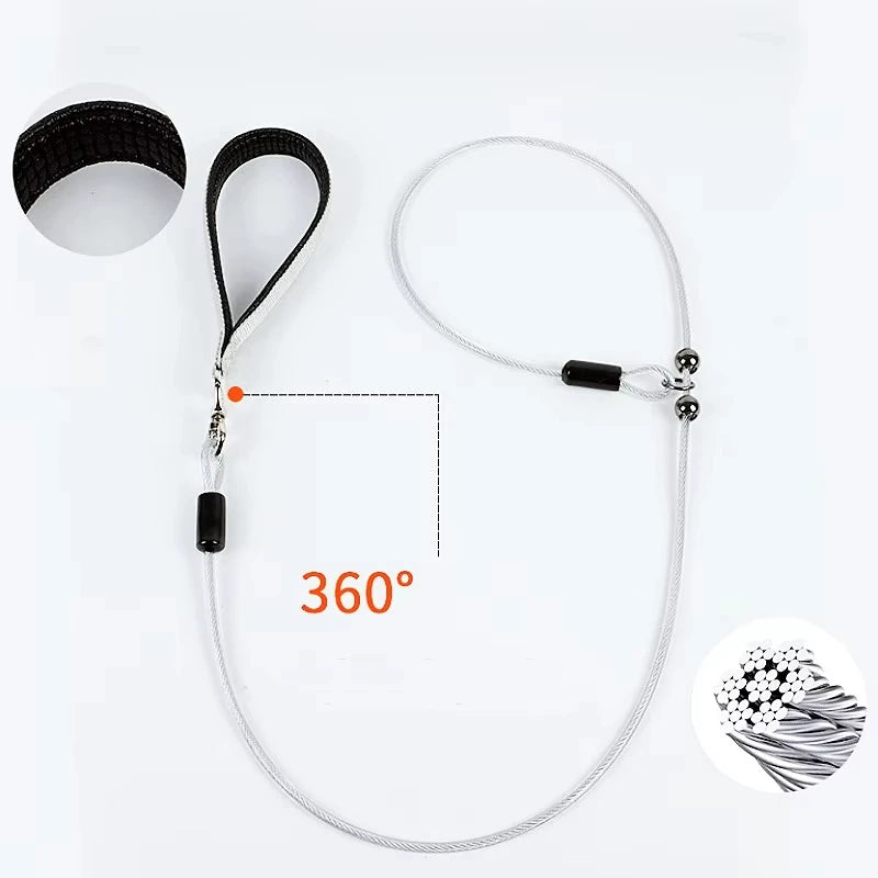 Dog Leash P Chain Steel Wire Leashes for Dog Walking Adjustable P Rope Comfortable Handle Dogs Leash Puppy Training Pet Supplies