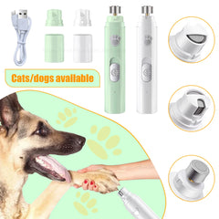 Electric Pets Nail Grinder Pet Nail Clipper Painless with Polisher Wheel