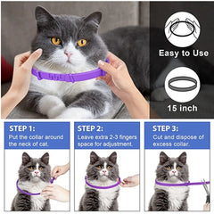 Pet Calming Collar for Cats Dogs Adjustable Anxiety Pheromone Reducing Pet Collar Lasting Natural Calm Relax Soothing Collars