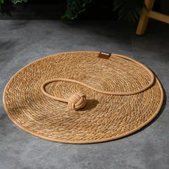 Round Cat Scratching Mat – 40cm Natural Fiber Rope Pad for Claw Care & Lounging