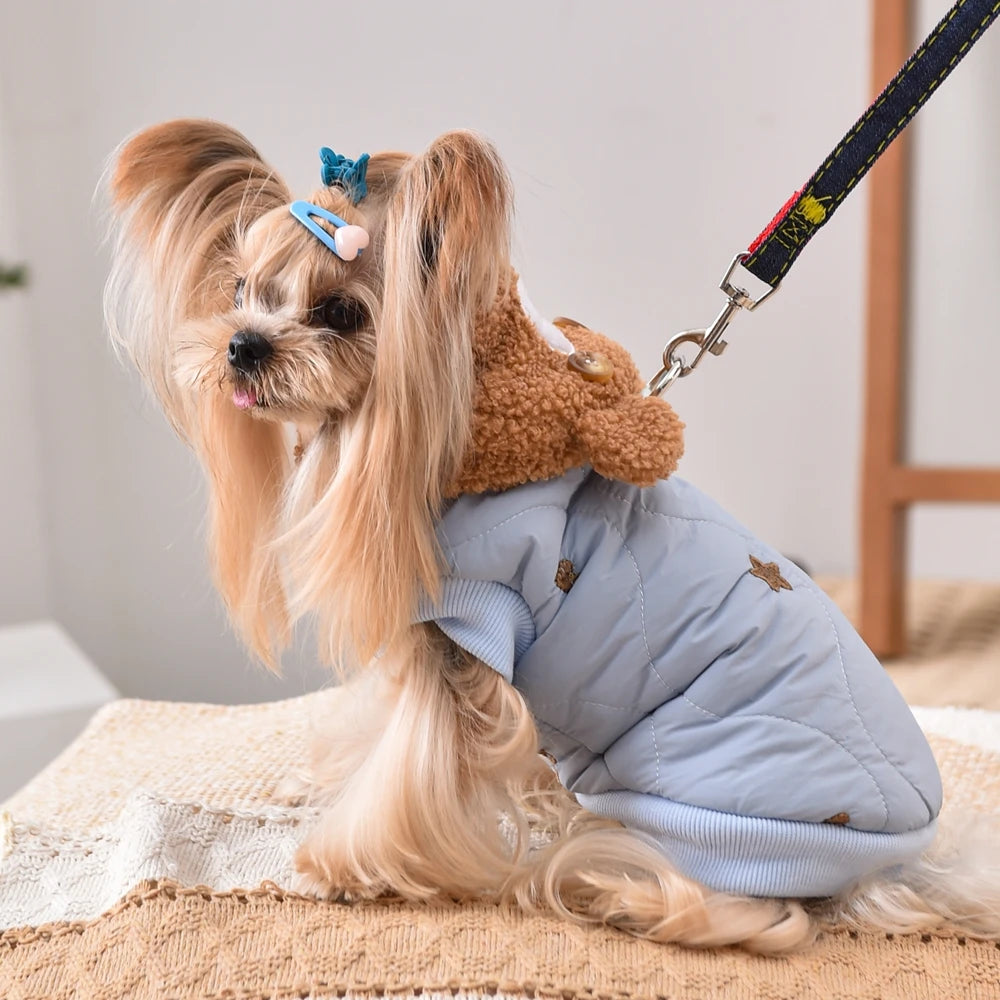 Harness Bear Clothing for Dog Pink Blue Chihuahua Corgi Pet Small Medium Size Breed Puppy Hoodie Winter Warm Cat Coat and Jacket