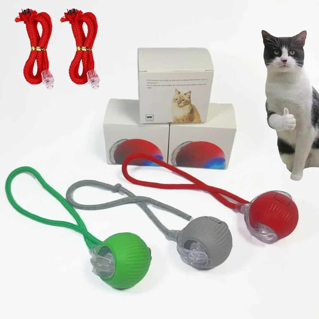 Automatic Rolling Ball Interactive Pet Toy with Rechargeable Electric Function for Cats and Dogs - Imitates Mouse Movement