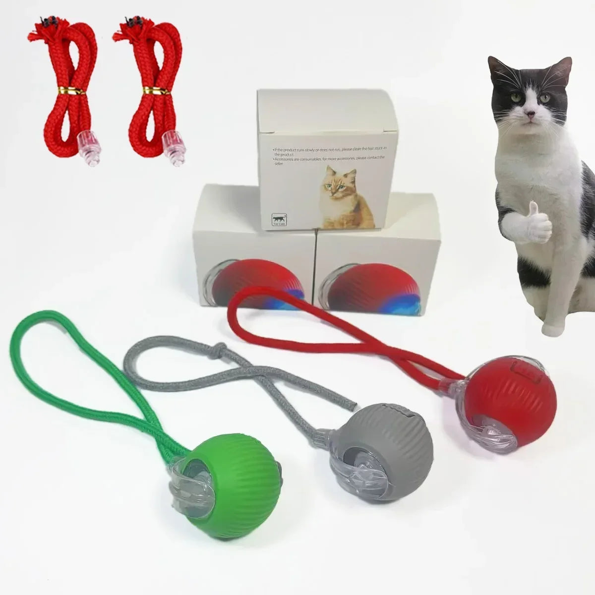 Automatic Rolling Ball Interactive Pet Toy with Rechargeable Electric Function for Cats and Dogs - Imitates Mouse Movement