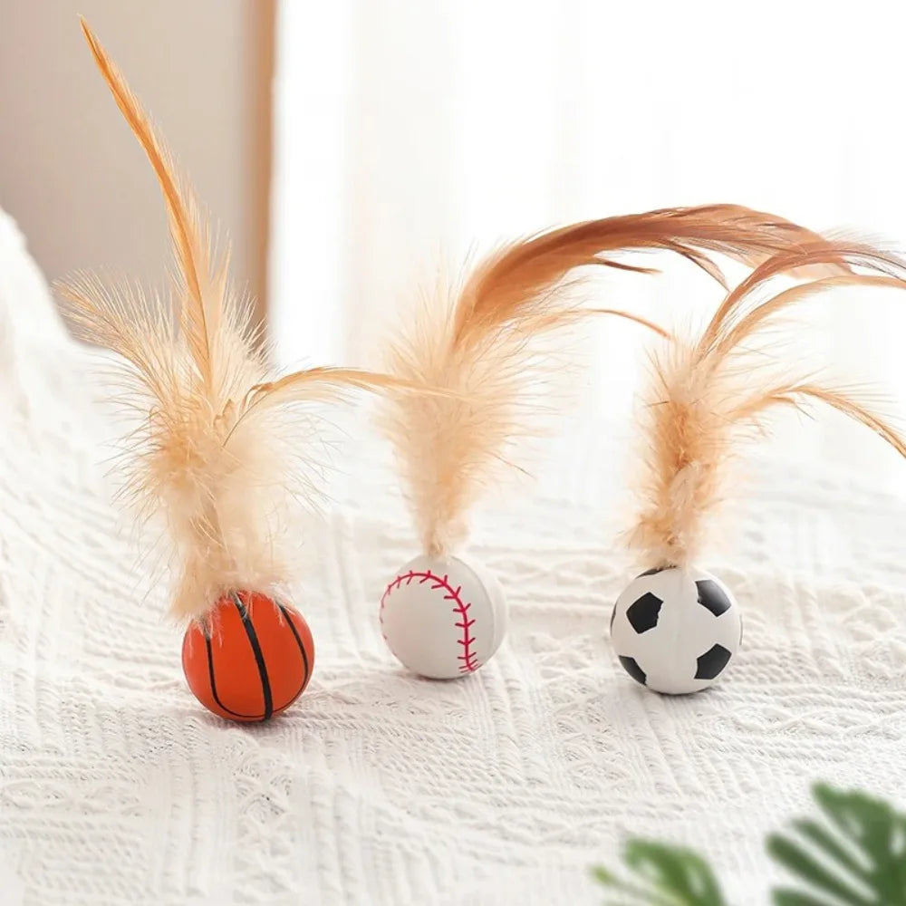 Funny Silicone Cat Toy Balls Durable Easy to Use Indoor Rolling Magic Ball Small Cat Teasing Stick