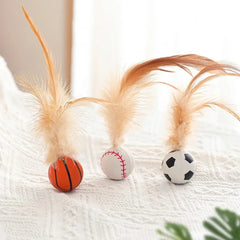 Funny Silicone Cat Toy Balls Durable Easy to Use Indoor Rolling Magic Ball Small Cat Teasing Stick