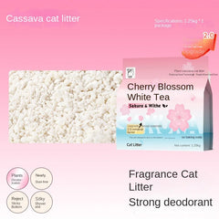 Pet Cassava Cat Litter, Plant-Based Deodorizing, Mixed with Tofu Sand and Bentonite