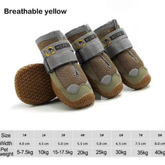 4Pcs/Set Pet Dog Shoes Reflective Waterproof Dog Boots Warm Snow Rain Pets Booties Anti-Slip Socks Footwear for Medium Large Dog
