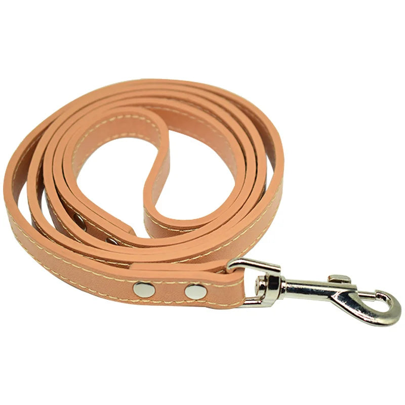 Leather Dog Leash Pet Dogs Leashes 16 Colors Solid Dog Training Leashes for Large Medium Small Dogs Lead Rope Puppy Dog Supplies