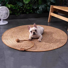 Round Cat Scratching Mat – 40cm Natural Fiber Rope Pad for Claw Care & Lounging