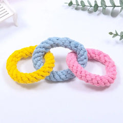 Braided Cotton Cat Playing Rope Rings - Hanging Exercise & Batting Toy