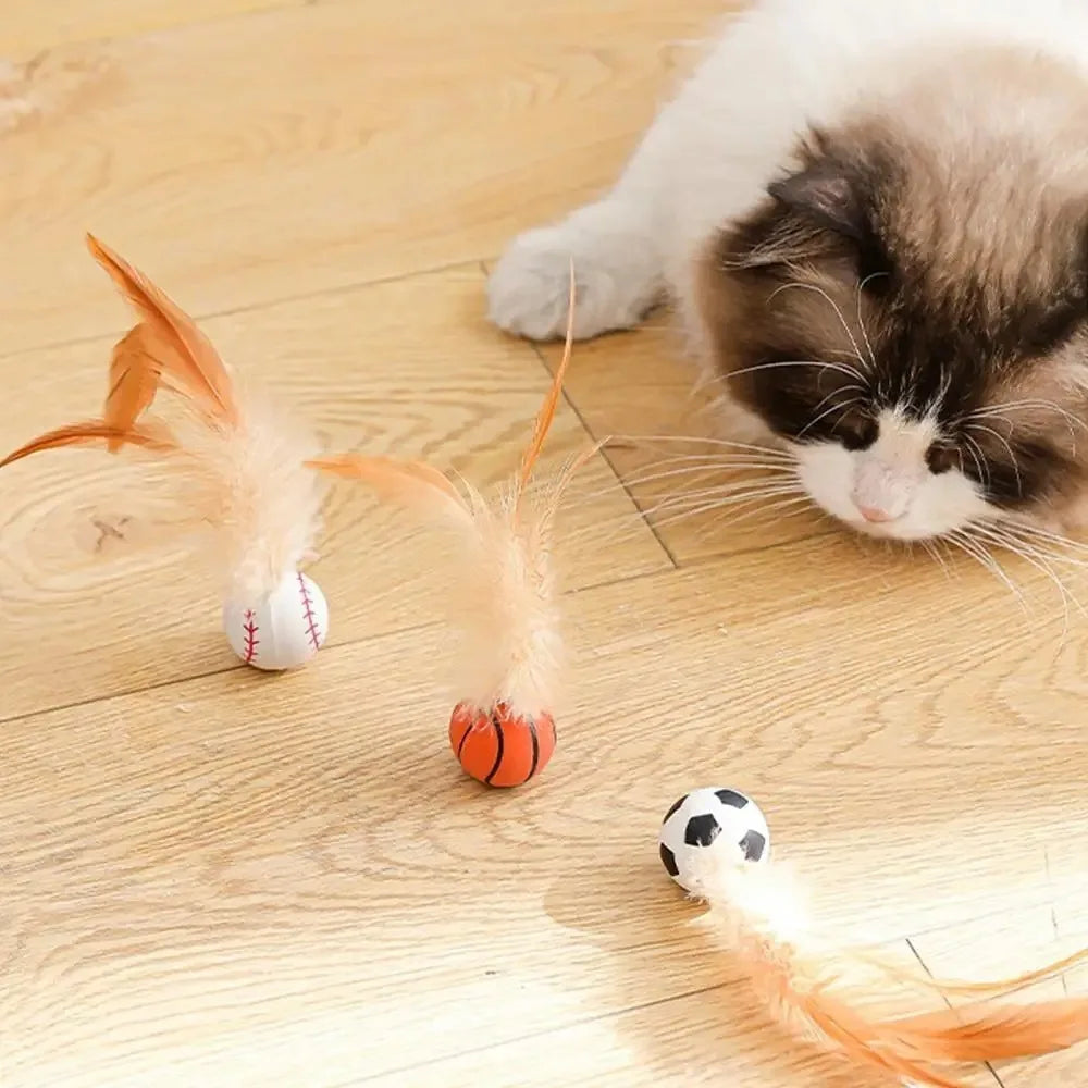 Funny Silicone Cat Toy Balls Durable Easy to Use Indoor Rolling Magic Ball Small Cat Teasing Stick