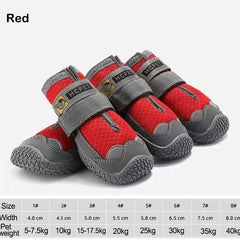 4Pcs/Set Pet Dog Shoes Reflective Waterproof Dog Boots Warm Snow Rain Pets Booties Anti-Slip Socks Footwear for Medium Large Dog