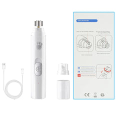 Electric Pets Nail Grinder Pet Nail Clipper Painless with Polisher Wheel